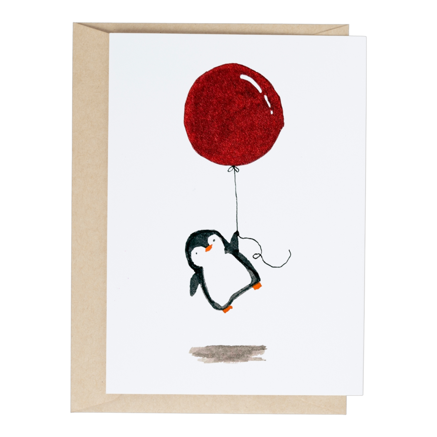 Penguin Balloon Greeting Card