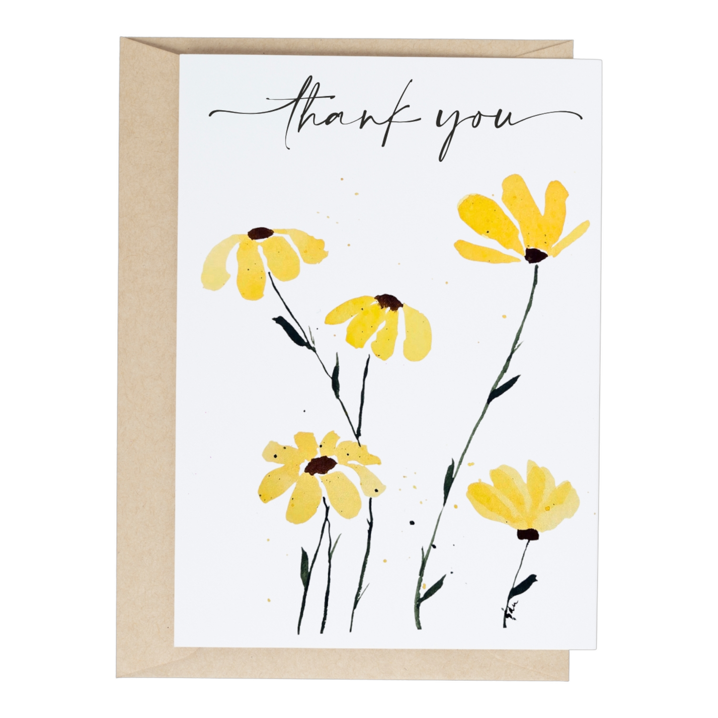 Floral Thank You Watercolor Greeting Card