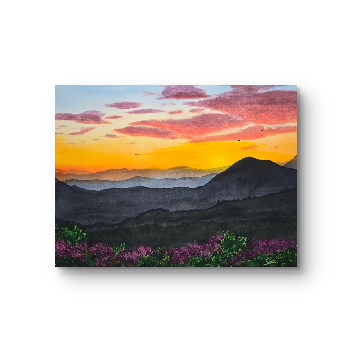 What the Land Remembers | Original Blue Ridge Mountain Sunrise Watercolor Painting