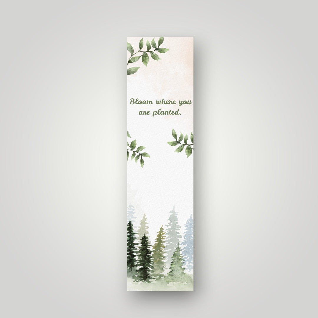 Bloom Where You Are Planted Botanical Bookmark | Watercolor Art Bookmark by SanBCreative