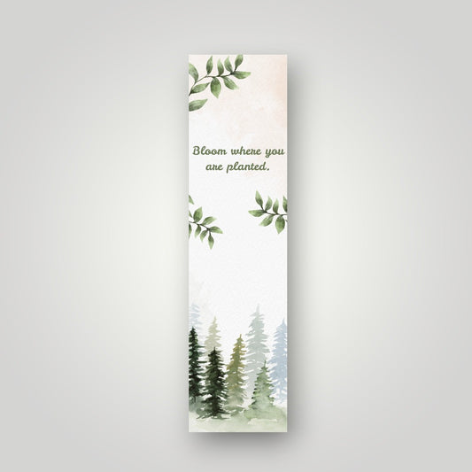 Bloom Where You Are Planted Botanical Bookmark | Watercolor Art Bookmark by SanBCreative