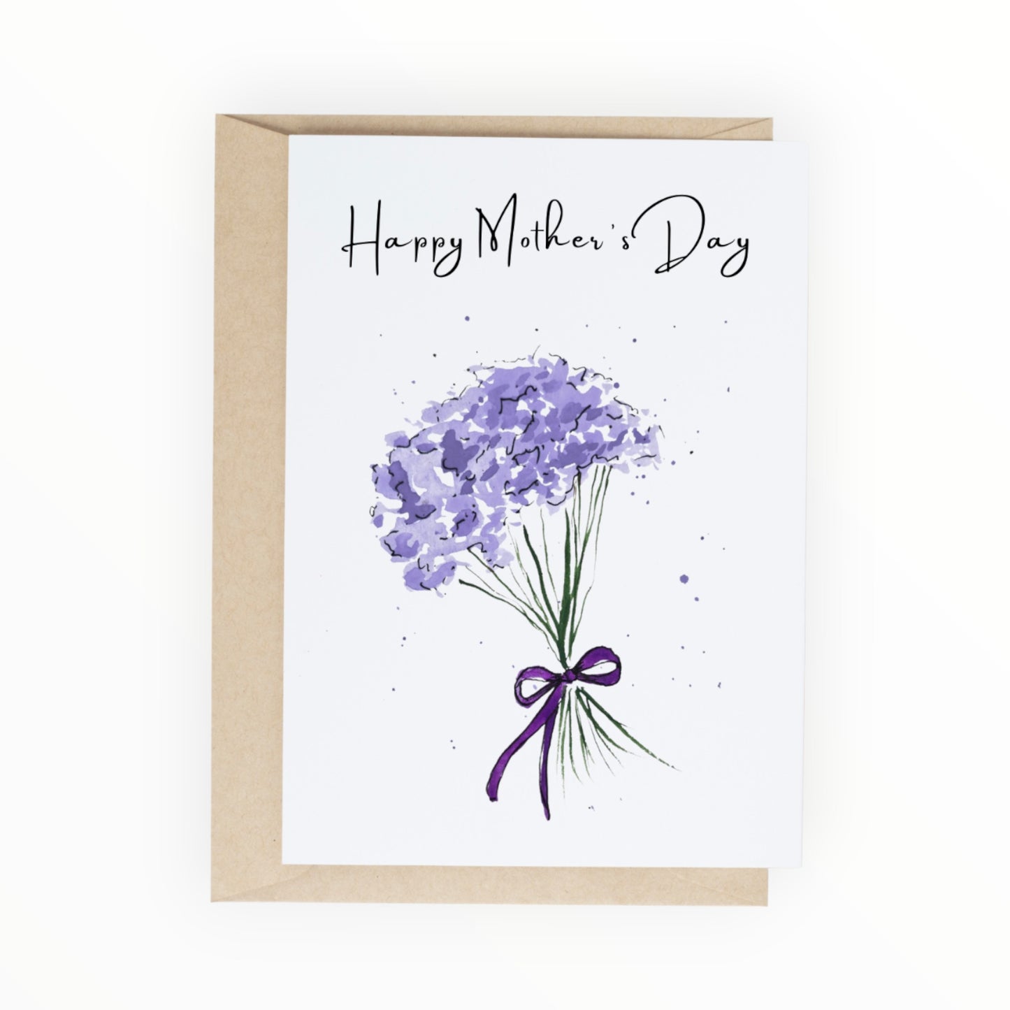 Purple Floral Mother’s Day Watercolor Greeting Card (A2)