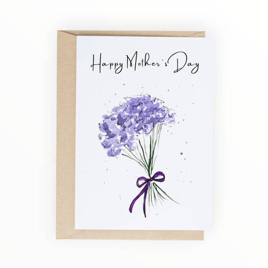 Purple Floral Mother’s Day Watercolor Greeting Card (A2)