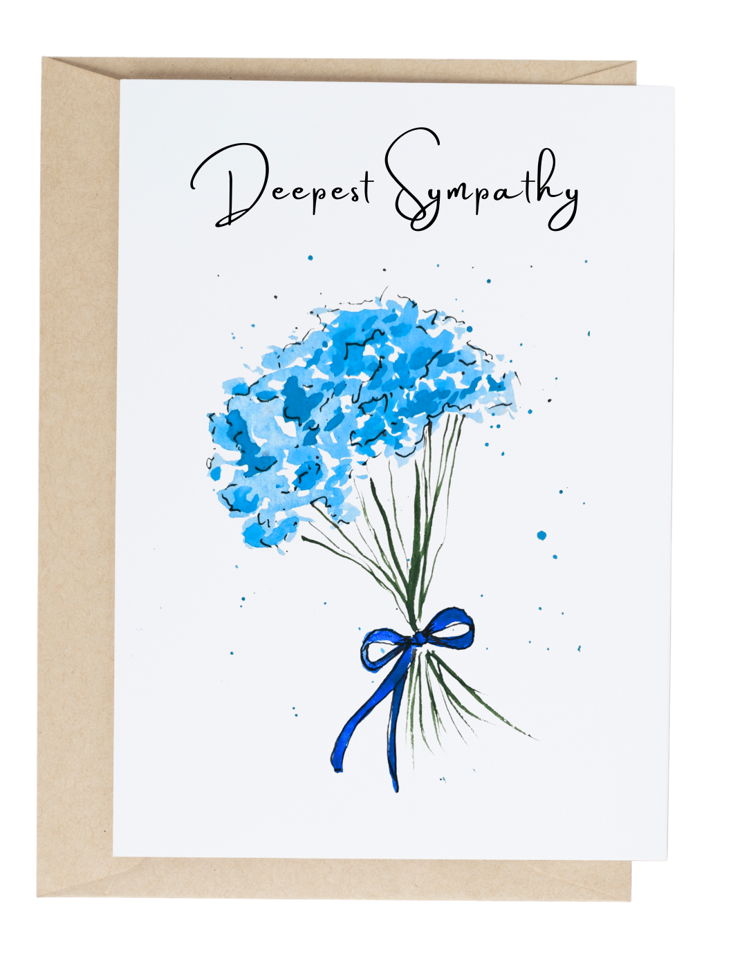 Blue Bouquet Sympathy Greeting Card (A2)