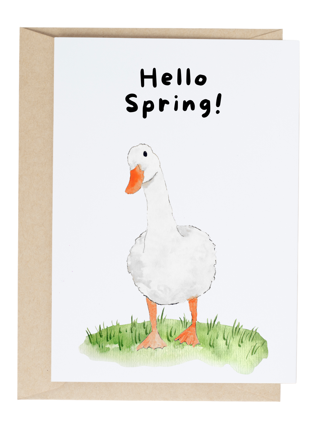 Hello Spring Duck Greeting Card
