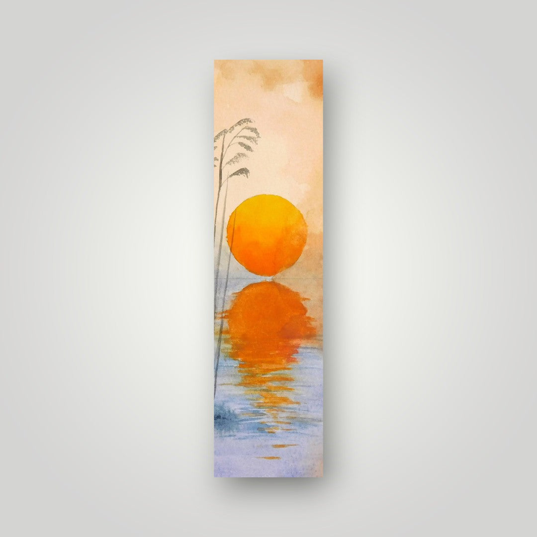 Reflection Sunset Lake Bookmark | Watercolor Art Bookmark by SanBCreative