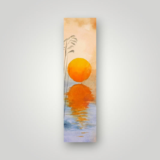 Reflection Sunset Lake Bookmark | Watercolor Art Bookmark by SanBCreative
