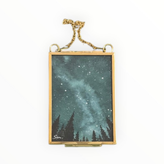 Milky Way Miniature - Framed ACEO Original Mini Art