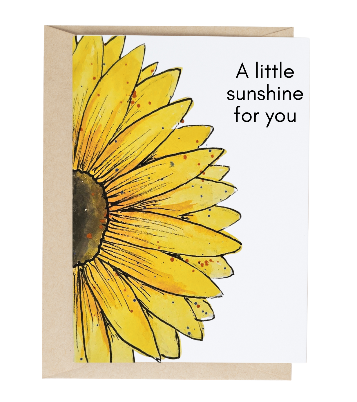 A Little Sunshine Sunflower Watercolor Greeting Card (A2)