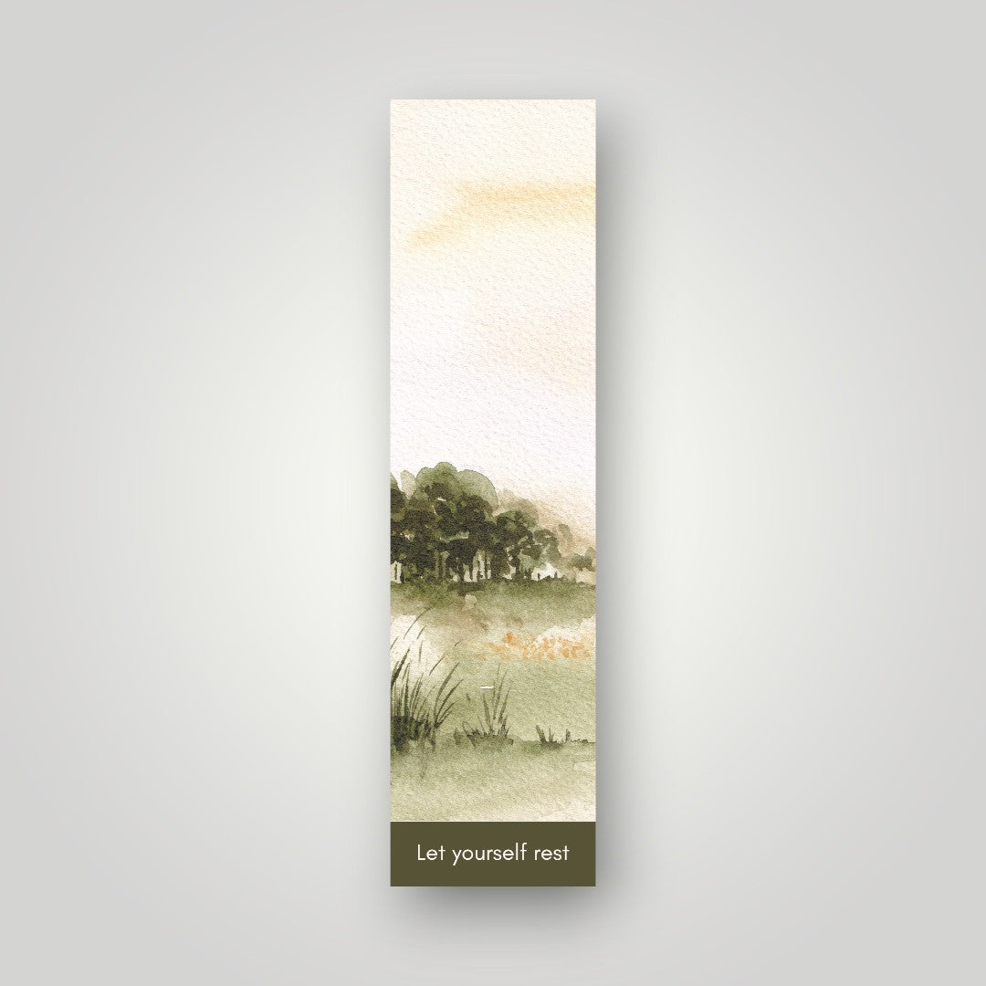 Let Yourself Rest Landscape Bookmark | Watercolor Art Bookmark by SanBCreative