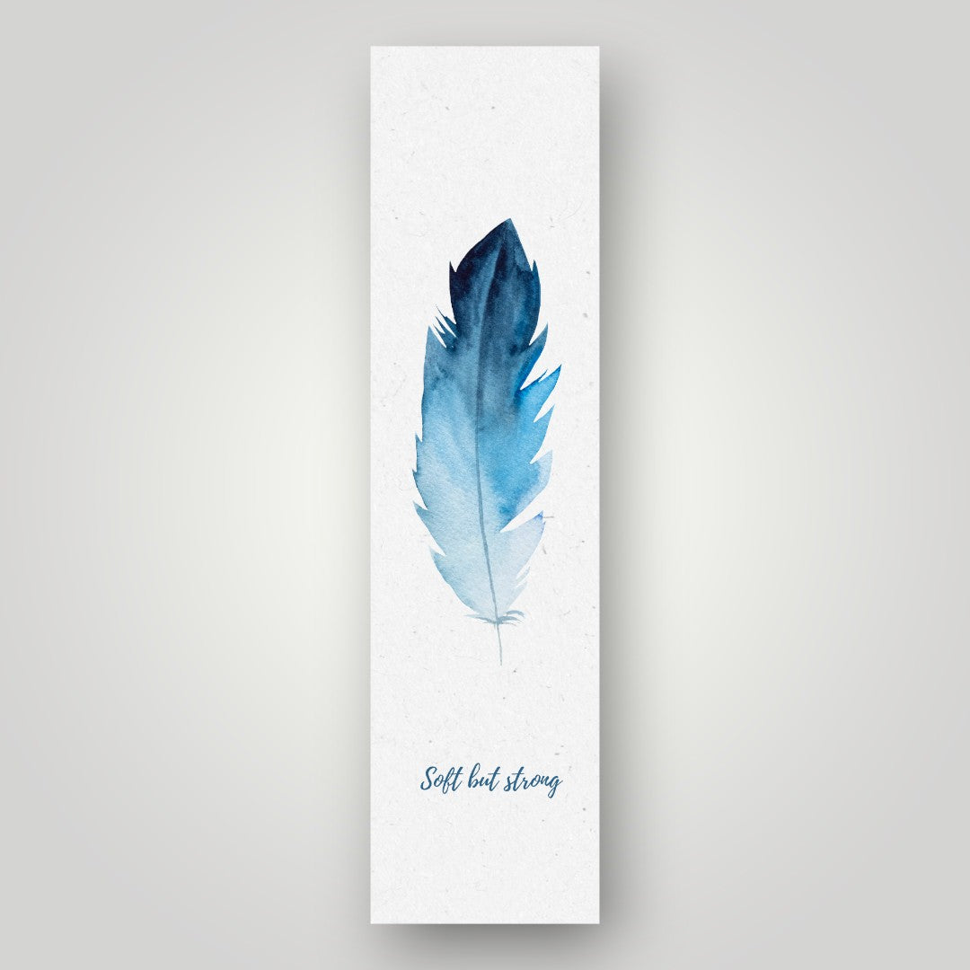 Soft But Strong Feather Bookmark | Watercolor Art Bookmark by SanBCreative