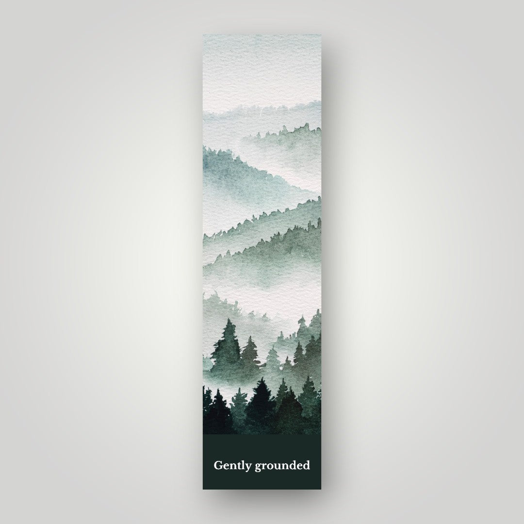 Gently Grounded Misty Mountain Bookmark | Watercolor Art Bookmark by SanBCreative