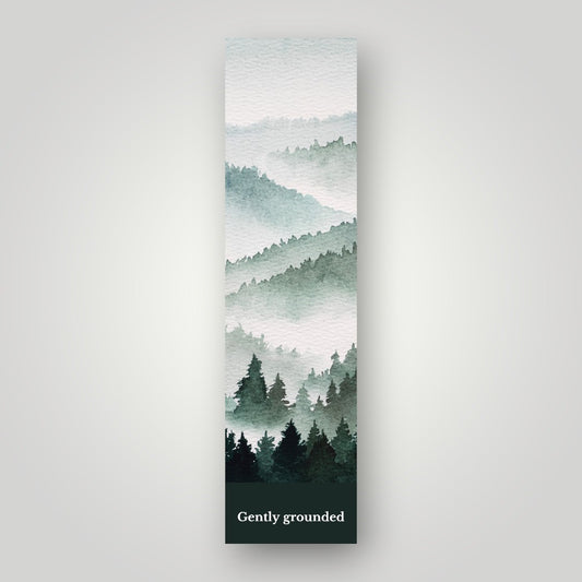 Gently Grounded Misty Mountain Bookmark | Watercolor Art Bookmark by SanBCreative