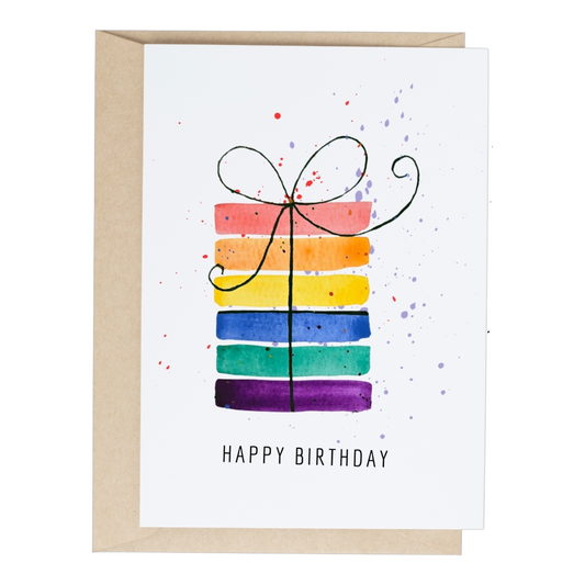 Birthday Cake Happy Birthday Greeting Card (A2)