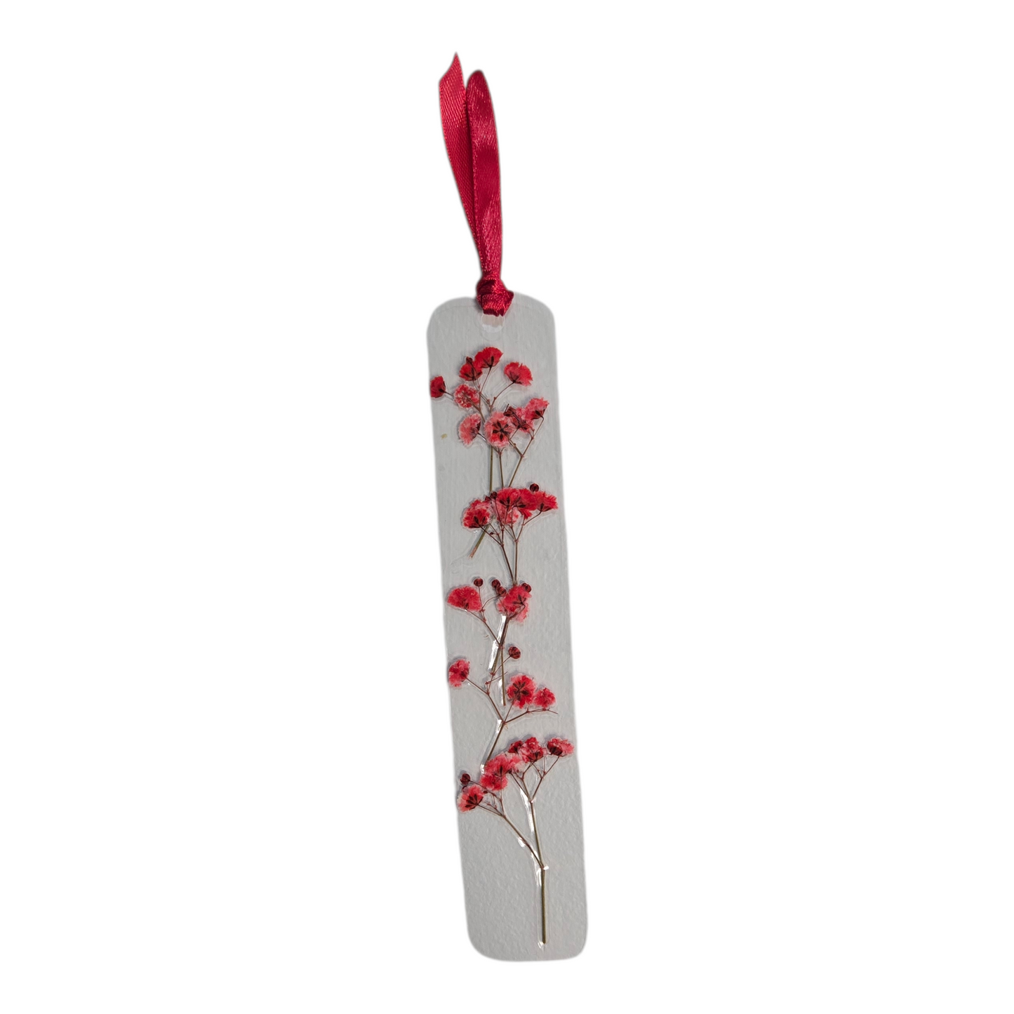 Red Pressed Flower Bookmark – Handmade with Real Flowers