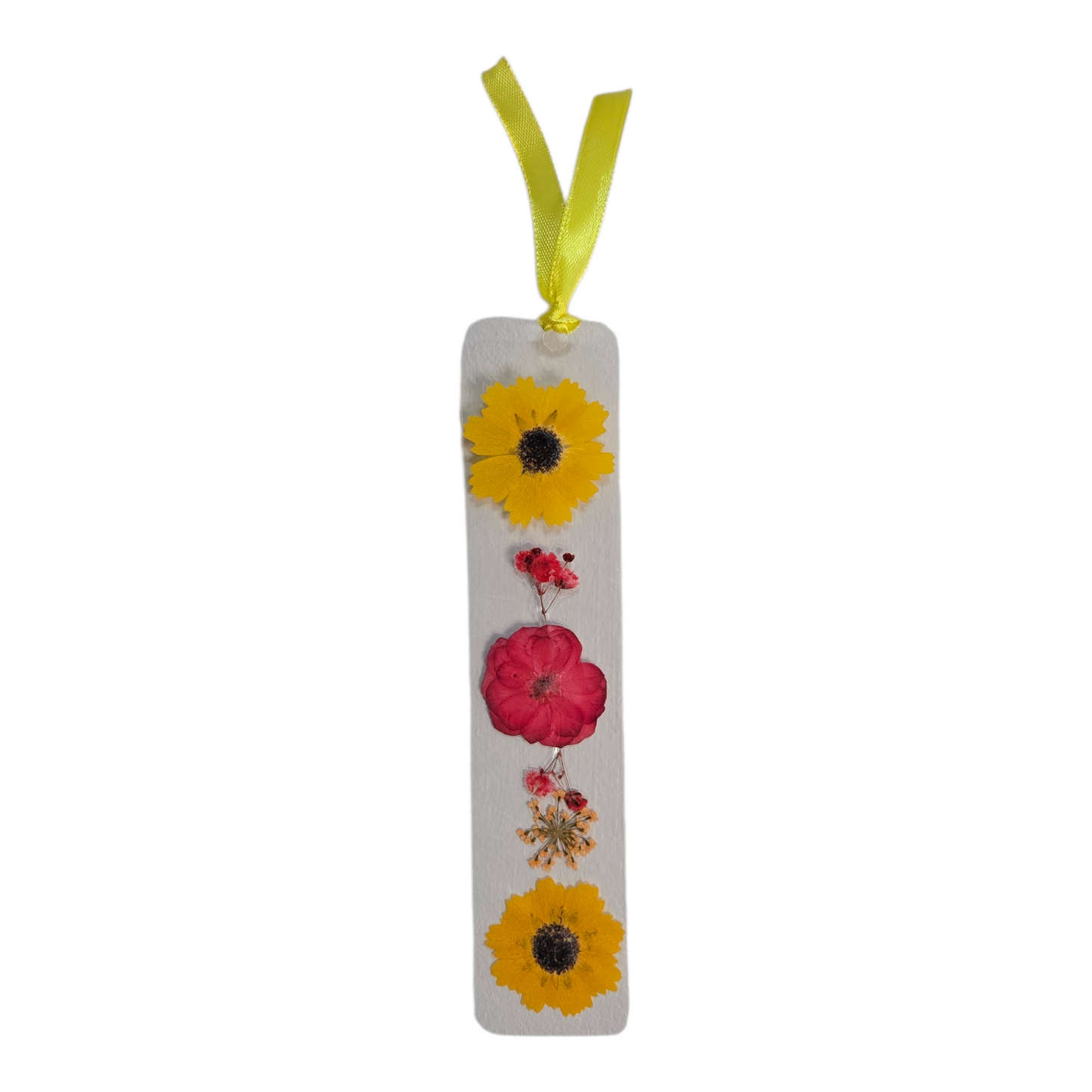 Yellow Pressed Flower Bookmark – Handmade with Real Flowers