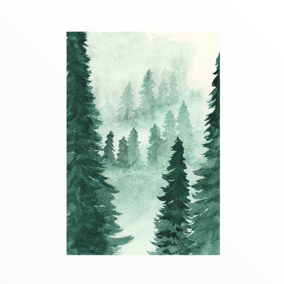 Misty Forest | Watercolor Landscape Art