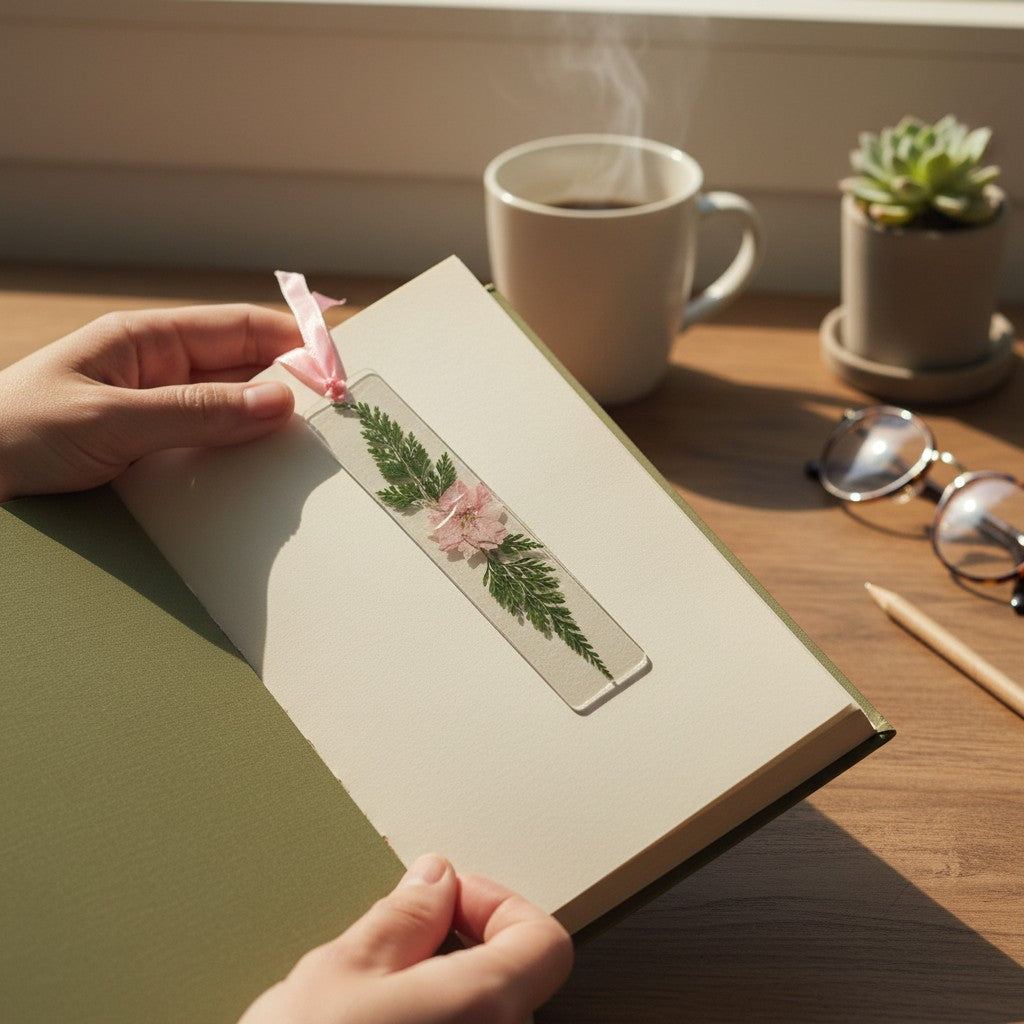 Pink Pressed Flower Bookmark – Handmade with Real Flowers