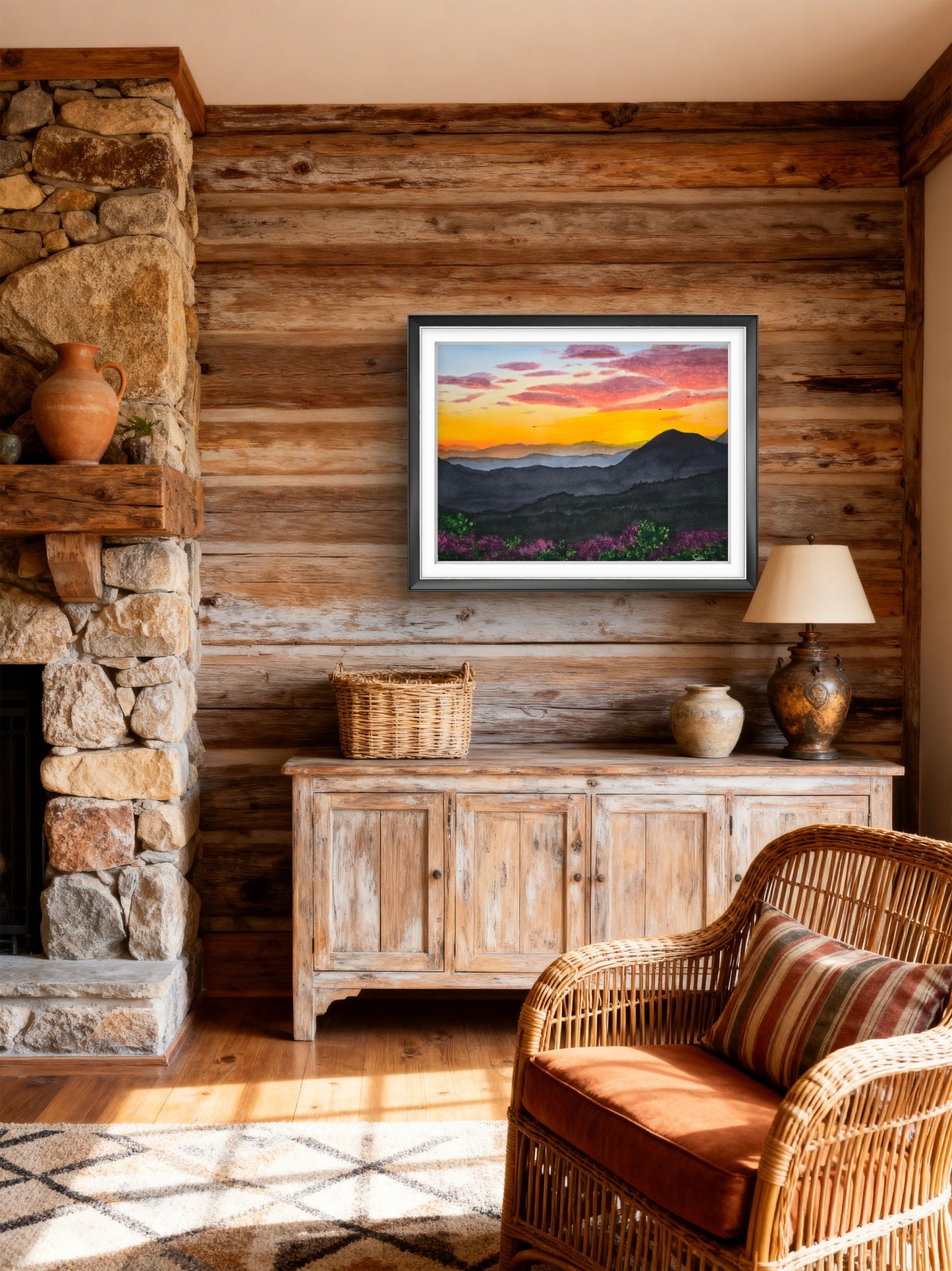 What the Land Remembers | Original Blue Ridge Mountain Sunrise Watercolor Painting