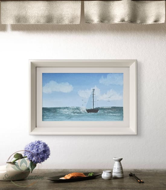 Sailboat Watercolor Original Art